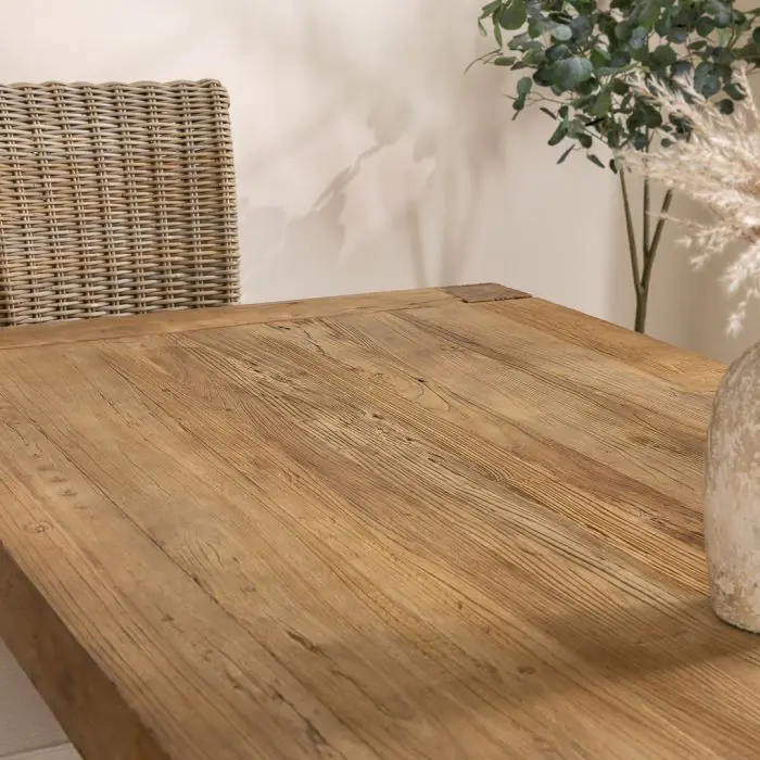 2.4m Reclaimed Elm Chunky Style Dining Table With 6 or 8 Latifa Dining Chairs - 6