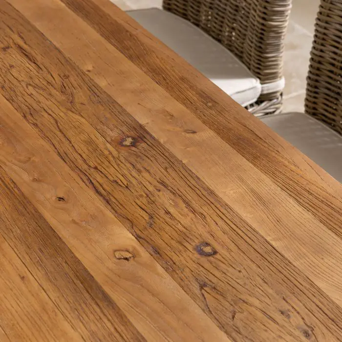 2m Reclaimed Elm Chunky Style Dining Table with 8 Latifa Chairs - 4