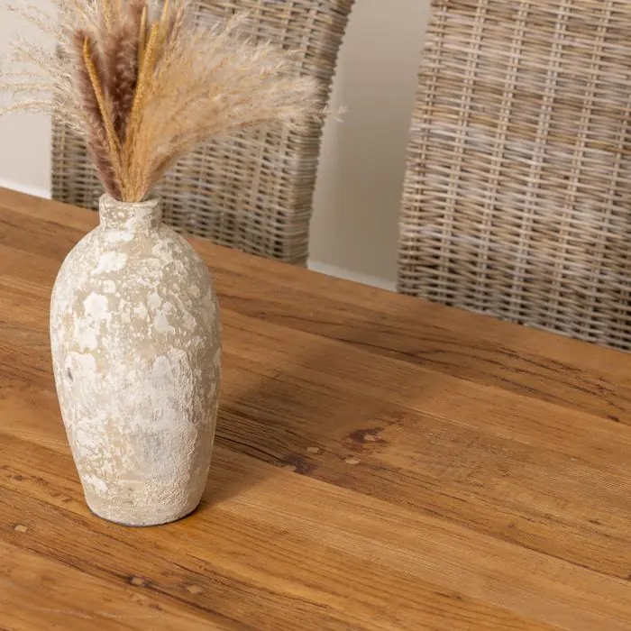 2m Reclaimed Elm Chunky Style Dining Table with 8 Latifa Chairs - 6