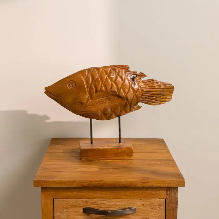 Reclaimed Teak Root Sculpture - Fish - 1