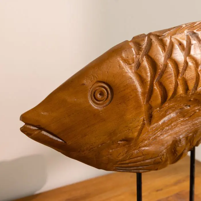 Reclaimed Teak Root Sculpture - Fish - 3