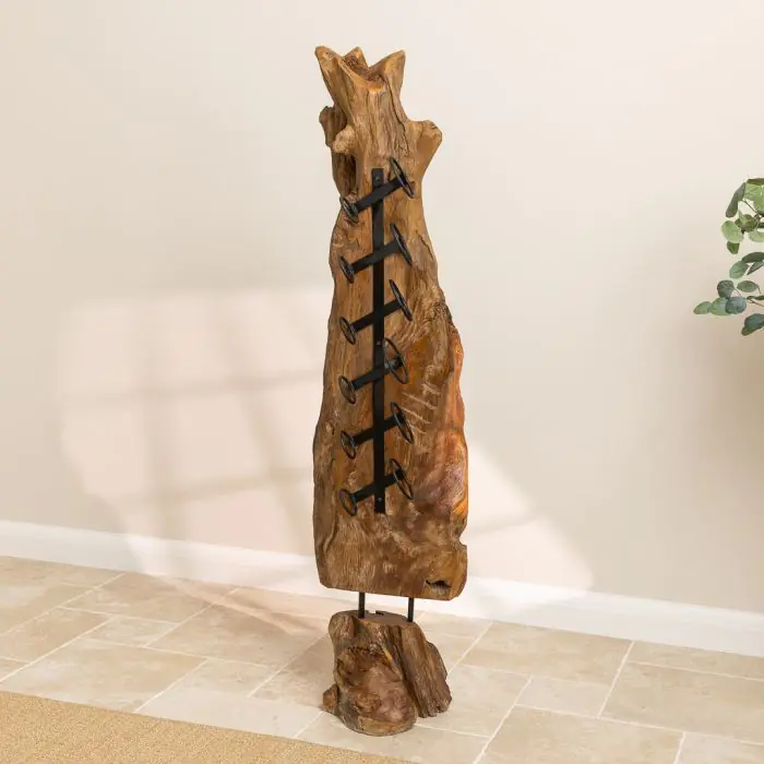 Reclaimed Teak Root Wine Rack - 5