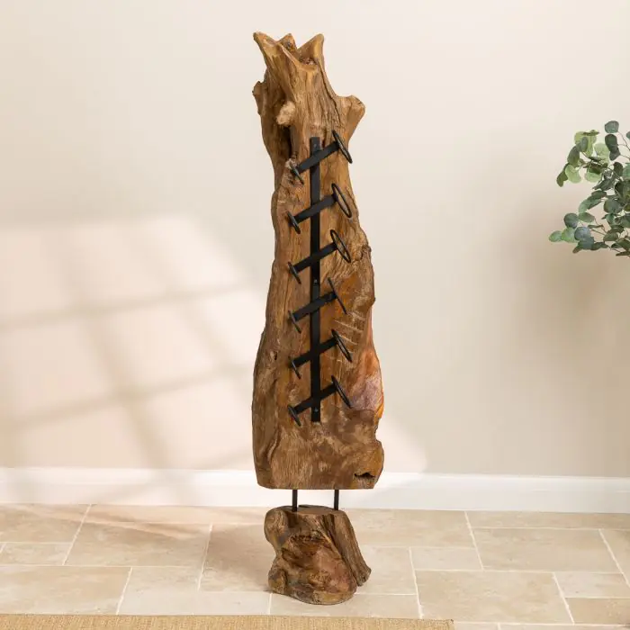 Reclaimed Teak Root Wine Rack - 6