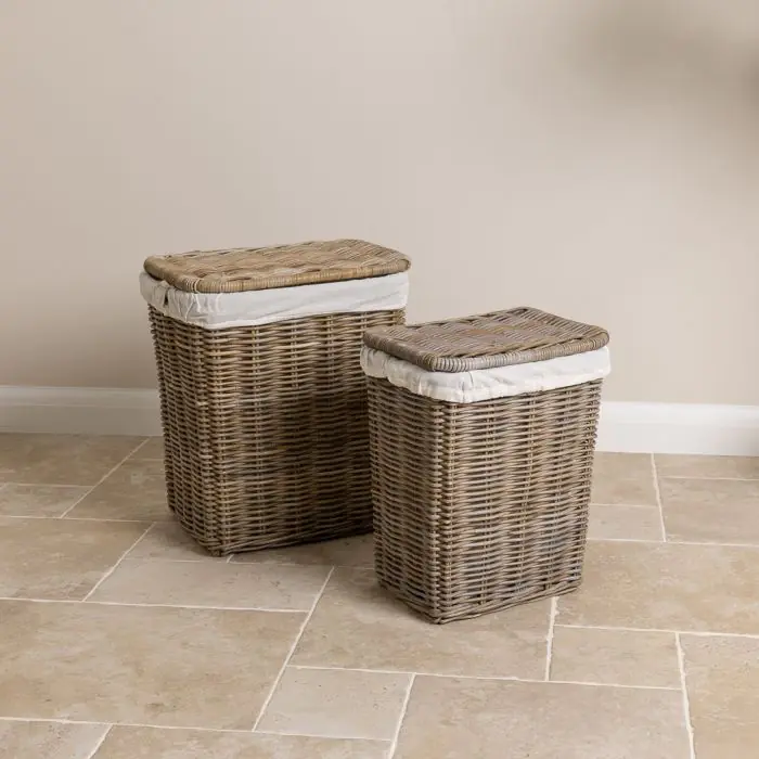 Large Natural Wicker Laundry Basket - 2