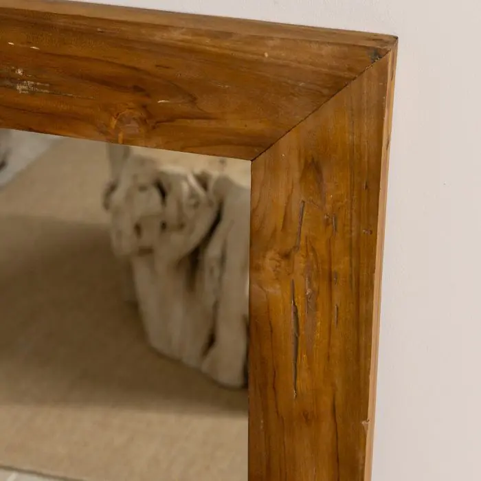 Reclaimed Teak Square Mirror - 2 Sizes - 4