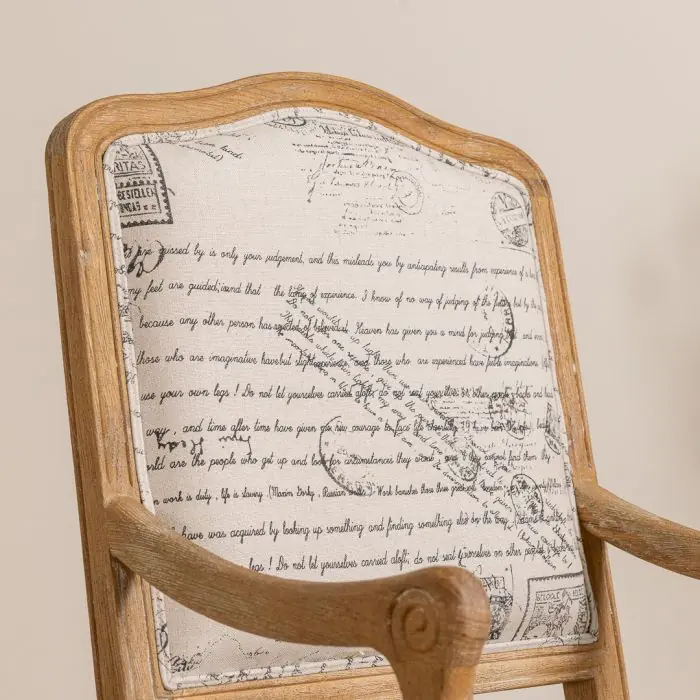 American Oak Parisian Print Armchair - 2