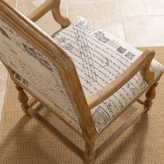 American Oak Parisian Print Armchair - 4