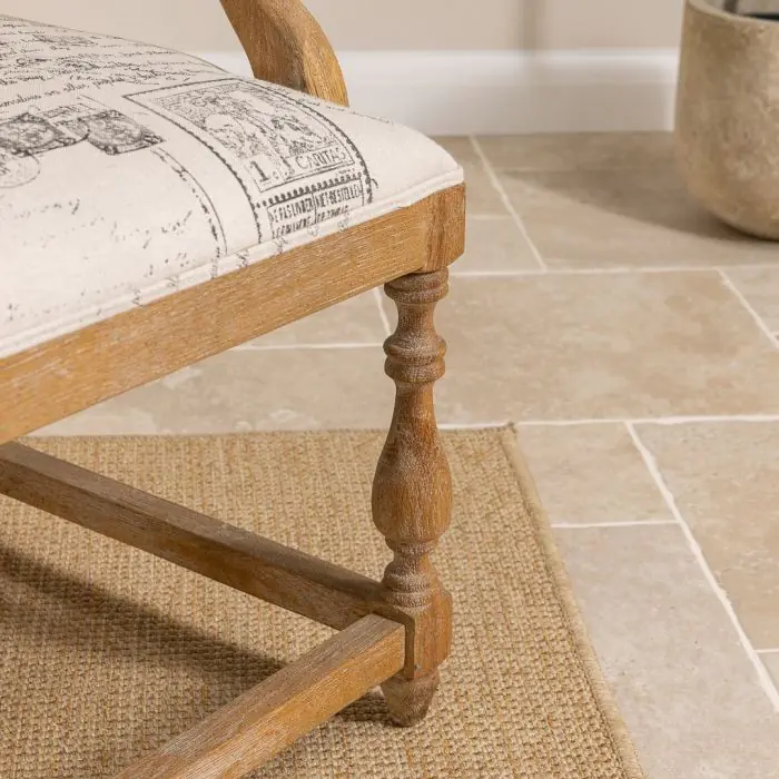 American Oak Parisian Print Armchair - 3