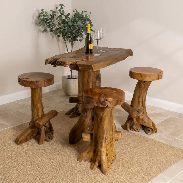 Reclaimed Teak Root Bar Set - 1
