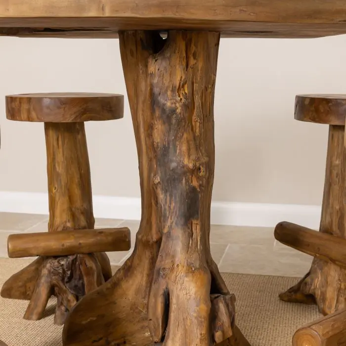 Reclaimed Teak Root Bar Set - 4