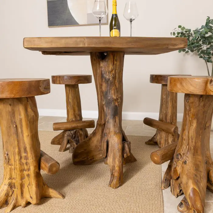 Reclaimed Teak Root Bar Set - 3