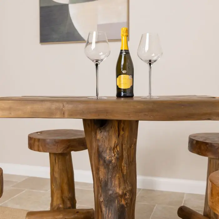 Reclaimed Teak Root Bar Set - 5
