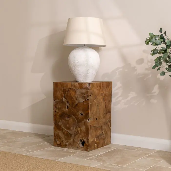 Reclaimed Teak Root Block Square Coffee/End Table - 2 Sizes - 1