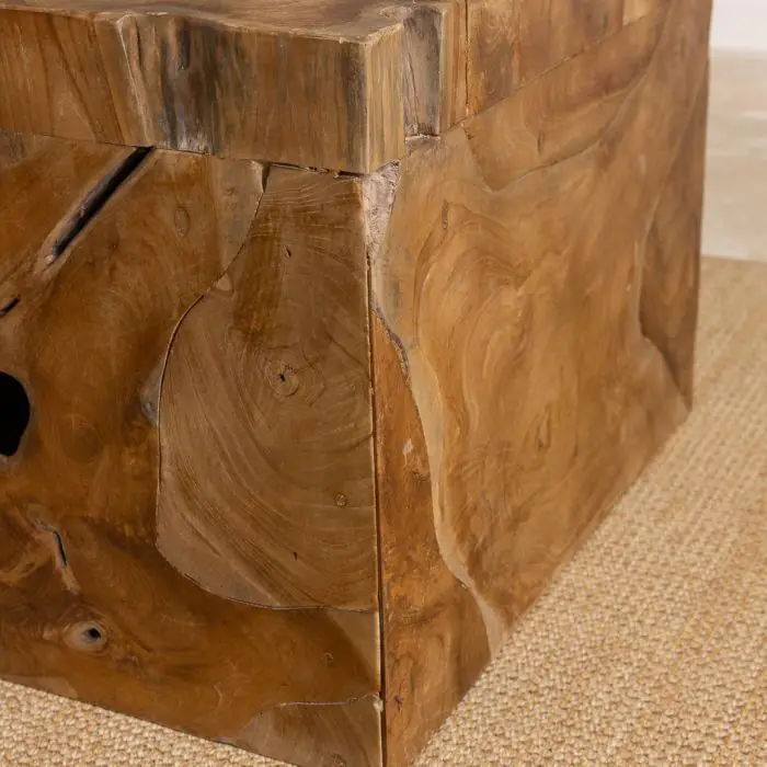 Reclaimed Teak Root Block Square Coffee/End Table - 2 Sizes - 10