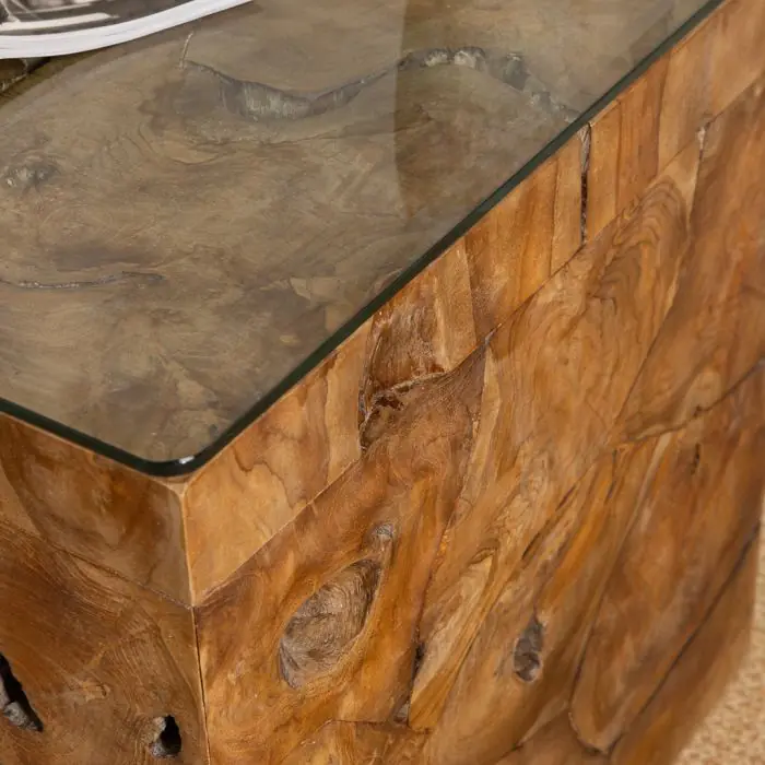 Reclaimed Teak Root Block Square Coffee/End Table - 2 Sizes - 12