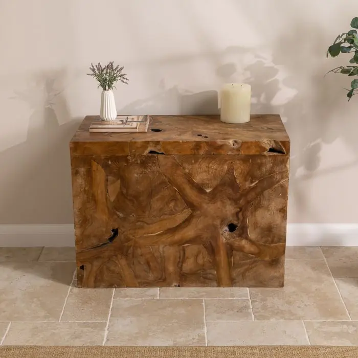 Reclaimed Teak Root Block Square Coffee/End Table - 2 Sizes - 9