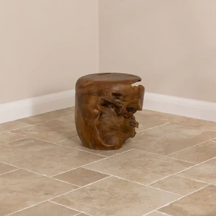 Teak Root Ball Stool / Display Stand - Circular - 2
