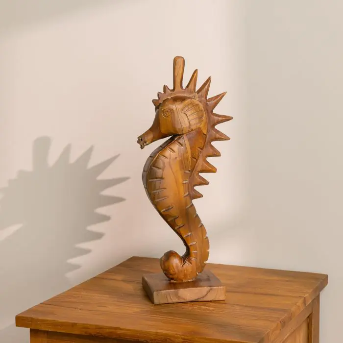 Reclaimed Teak Root Sculpture - Seahorse - 2