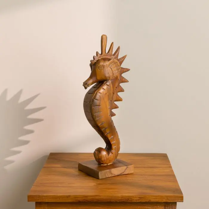 Reclaimed Teak Root Sculpture - Seahorse - 1