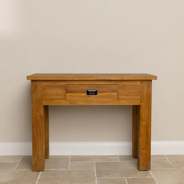 Reclaimed Teak Occasional/Hall Table with Drawer - 3