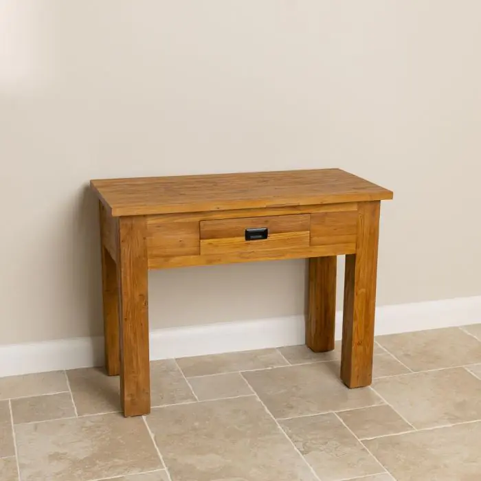 Reclaimed Teak Occasional/Hall Table with Drawer - 2