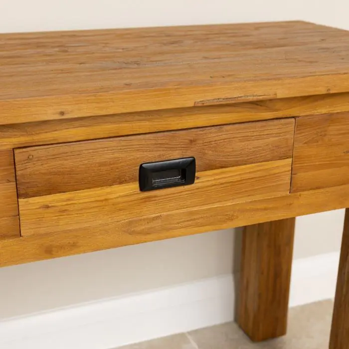 Reclaimed Teak Occasional/Hall Table with Drawer - 5