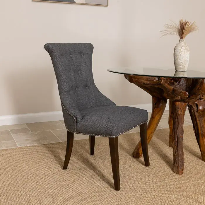 1.2m Reclaimed Teak Root Circular Dining Table with 4 Windsor Ring Back Dining Chairs - 10