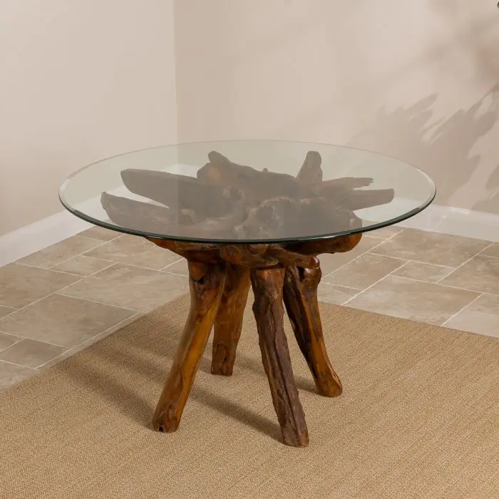 1.2m Reclaimed Teak Root Circular Dining Table - 6