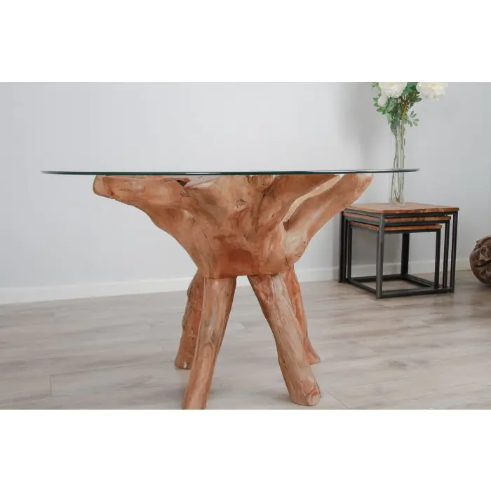 1.2m Reclaimed Teak Root Circular Dining Table - 3