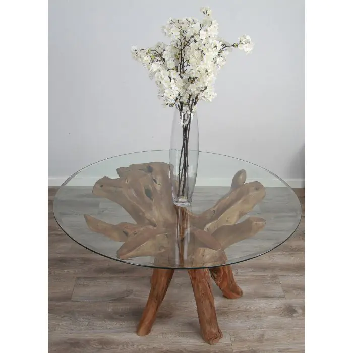 1.2m Reclaimed Teak Root Circular Dining Table - 5