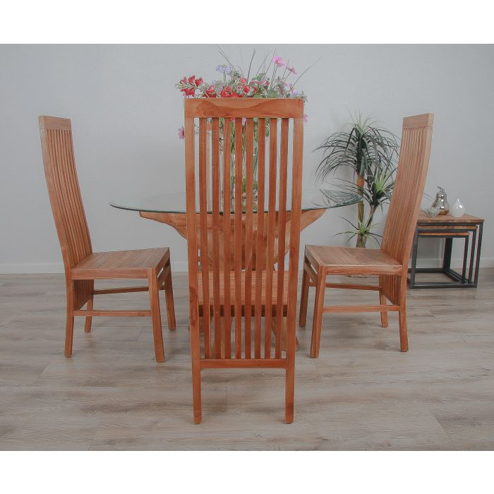 1.2m Reclaimed Teak Root Circular Dining Table with 4 or 6 Vikka Chairs