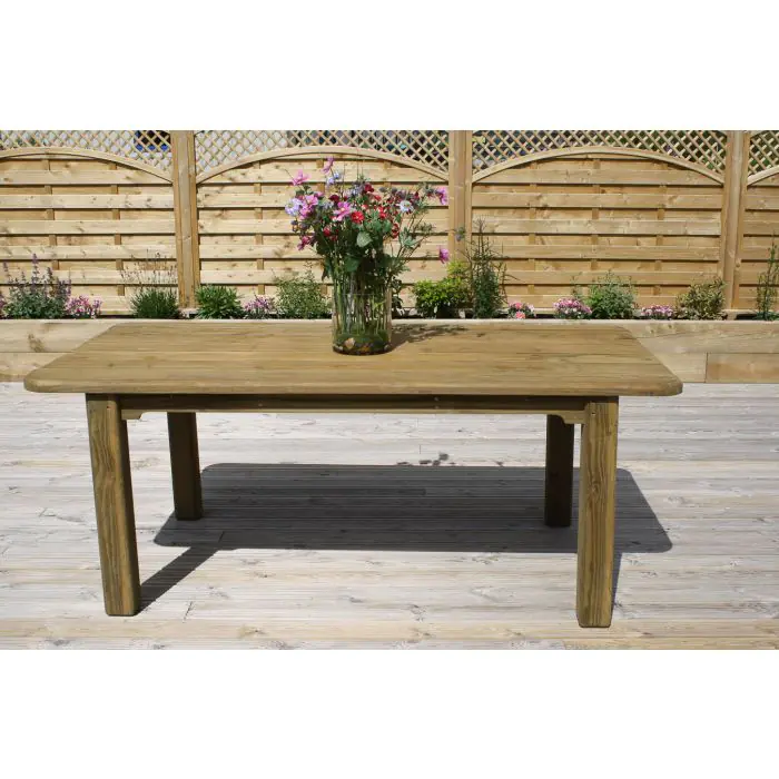 2.4m Douglas Fir Woodland Table with 6 Woodland Armchairs - 2