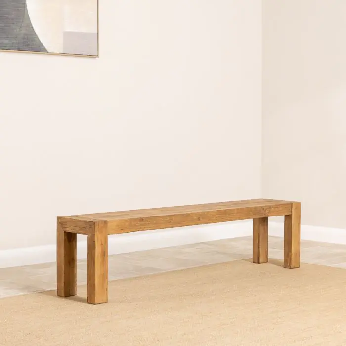 1.8m Reclaimed Elm Chunky Style Backless Bench - 0