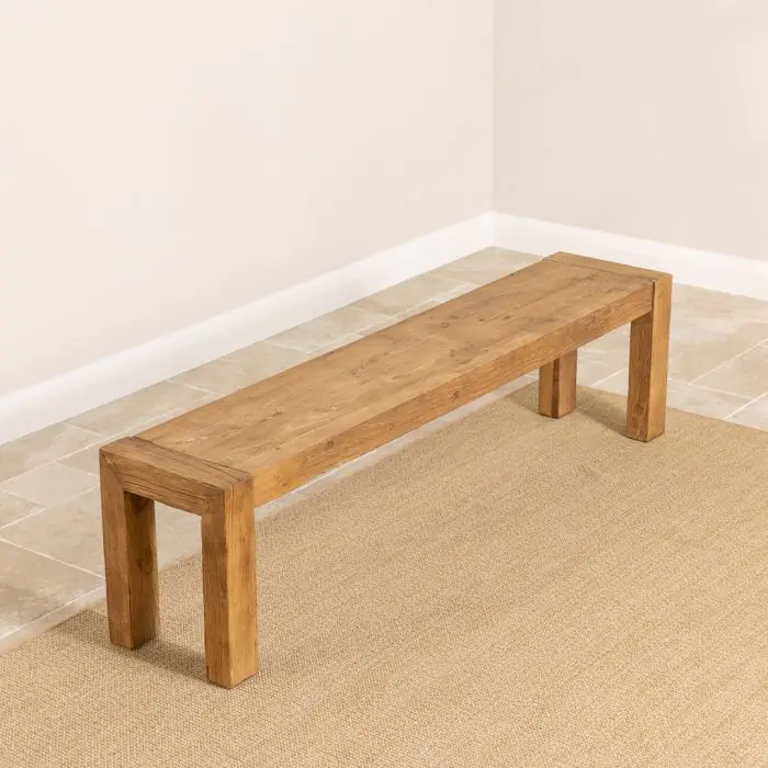 1.8m Reclaimed Elm Chunky Style Backless Bench - 1