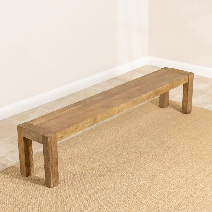 213cm Reclaimed Elm Chunky Style Backless Bench - 1