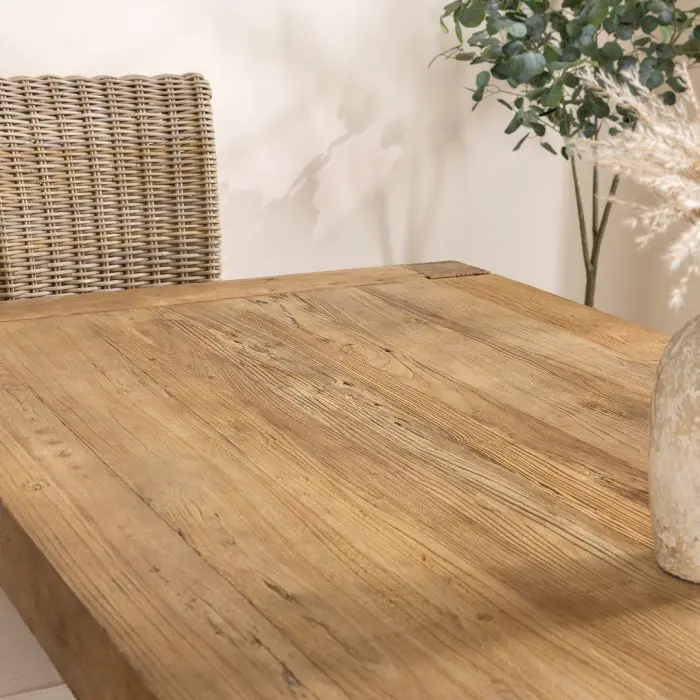 2.4m Reclaimed Elm Chunky Style Dining Table With 6 or 8 Latifa Dining Chairs - 5