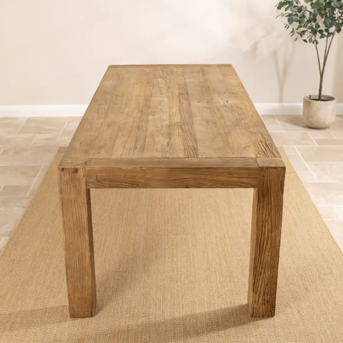 2.4m Reclaimed Elm Chunky Style Dining Table - 4