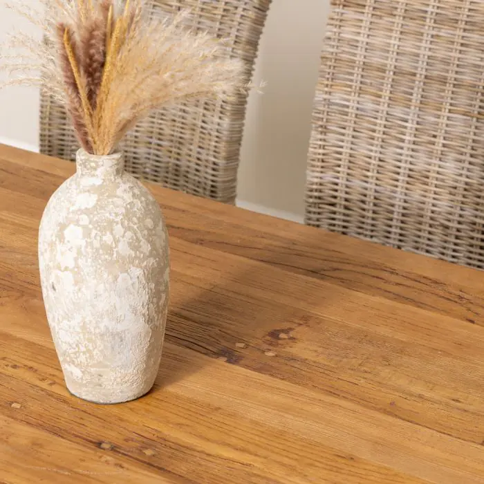 2m Reclaimed Elm Chunky Style Dining Table with 8 Latifa Chairs - 4