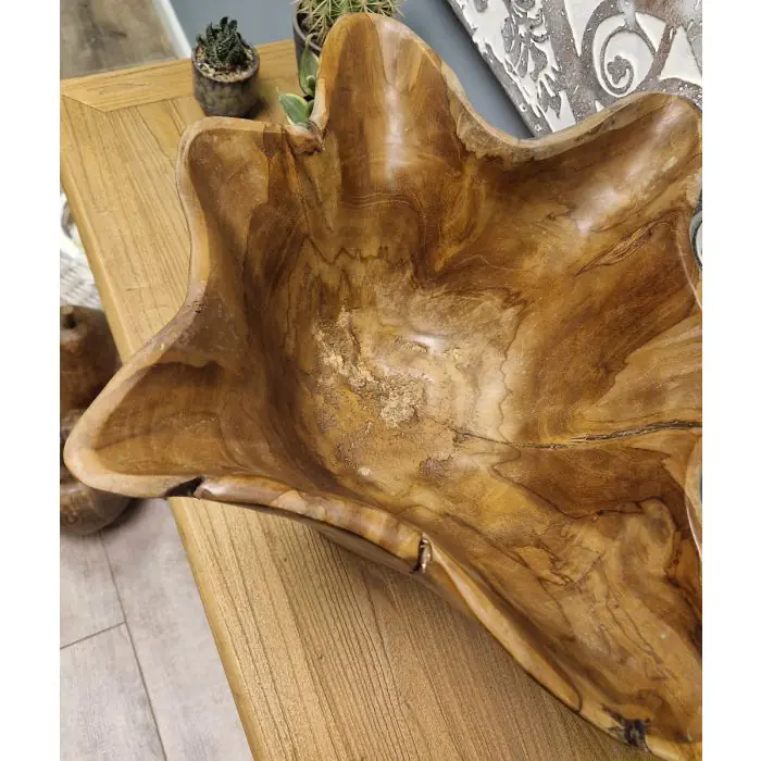 Reclaimed Teak Root Fluted Vase - 3