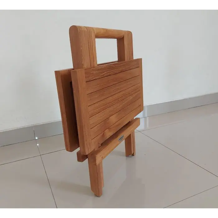 Children's 50cm Teak Square Folding Table - 1
