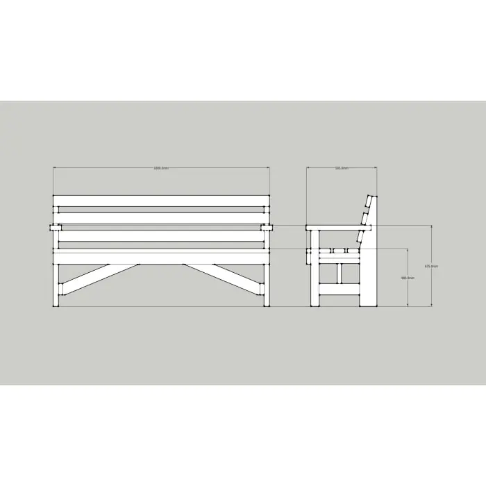 Douglas Fir Woodland Garden Bench - 3