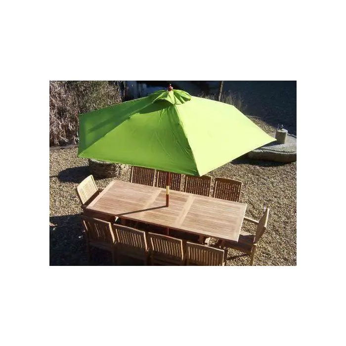 1m x 1.8m - 2.4m Teak Rectangular Extending Table with 8 Marley Chairs and 2 Armchairs - 2