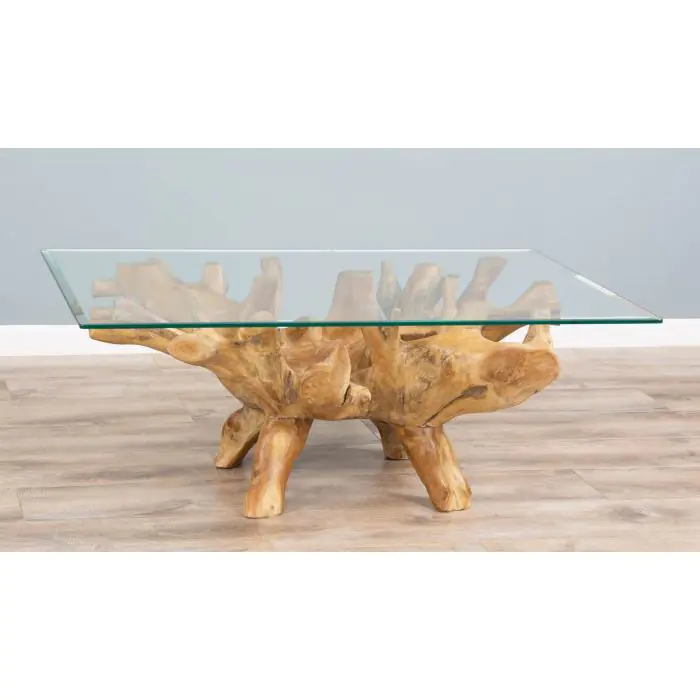 1.2m Reclaimed Teak Root Rectangular Coffee Table - 1
