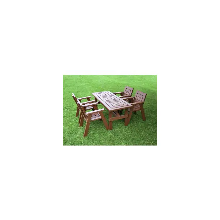 Recycled Plastic Table - Rectangular - 175cm x 70cm - Brown - 1