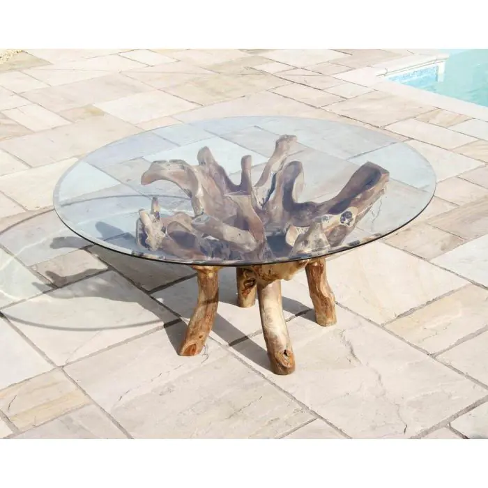 1.5m Reclaimed Teak Root Garden Dining Table - 3