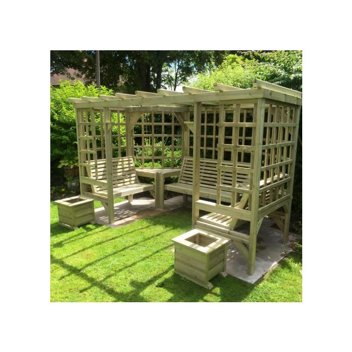 Hustyns 7 Seat Trellis Arbour Sustainable Furniture