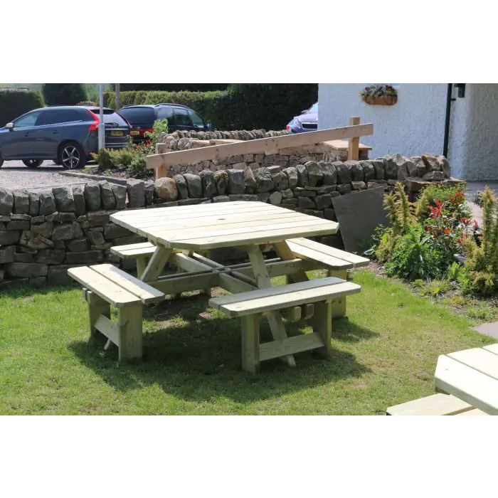 Hustyns Square Picnic Bench - 2