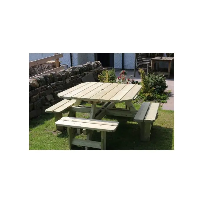 Hustyns Square Picnic Bench - 3