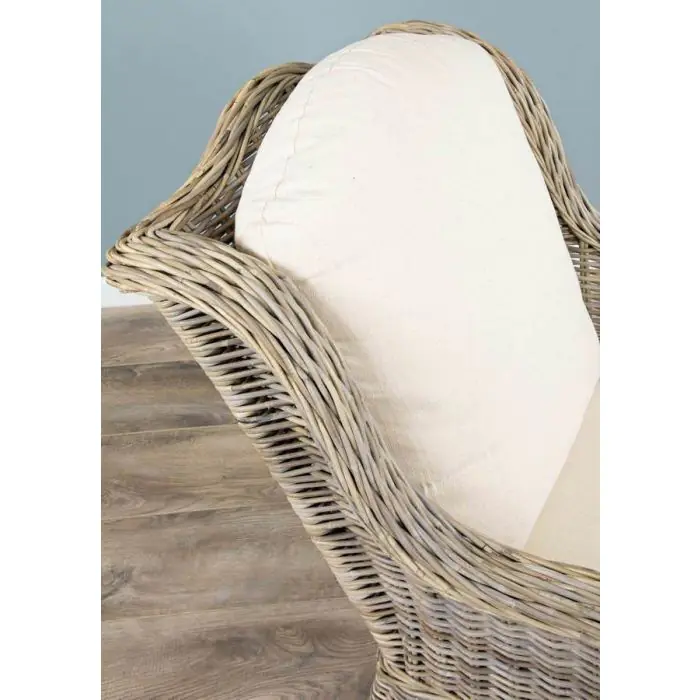 Jumo Natural Wicker Armchair and Footstool Set - 6