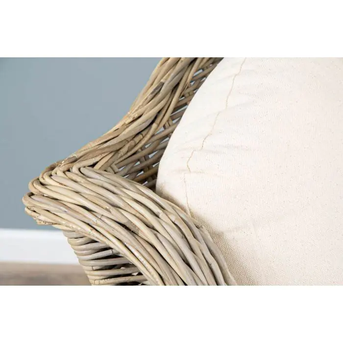 2 Jumo Natural Wicker Armchairs and Footstool Set - 9